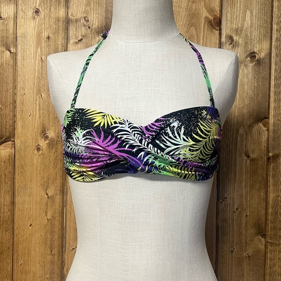 Forever 21 Medium Convertible Strapless Vibrant Tropical Print Bikini Top - Picture 2 of 7